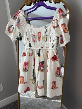 Altar'd State White Floral Midi Dress